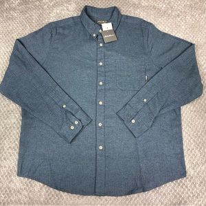 Eddie Bauer Button Down NWT Mens XL Blue Chambray Long Sleeve Outdoor Shirt